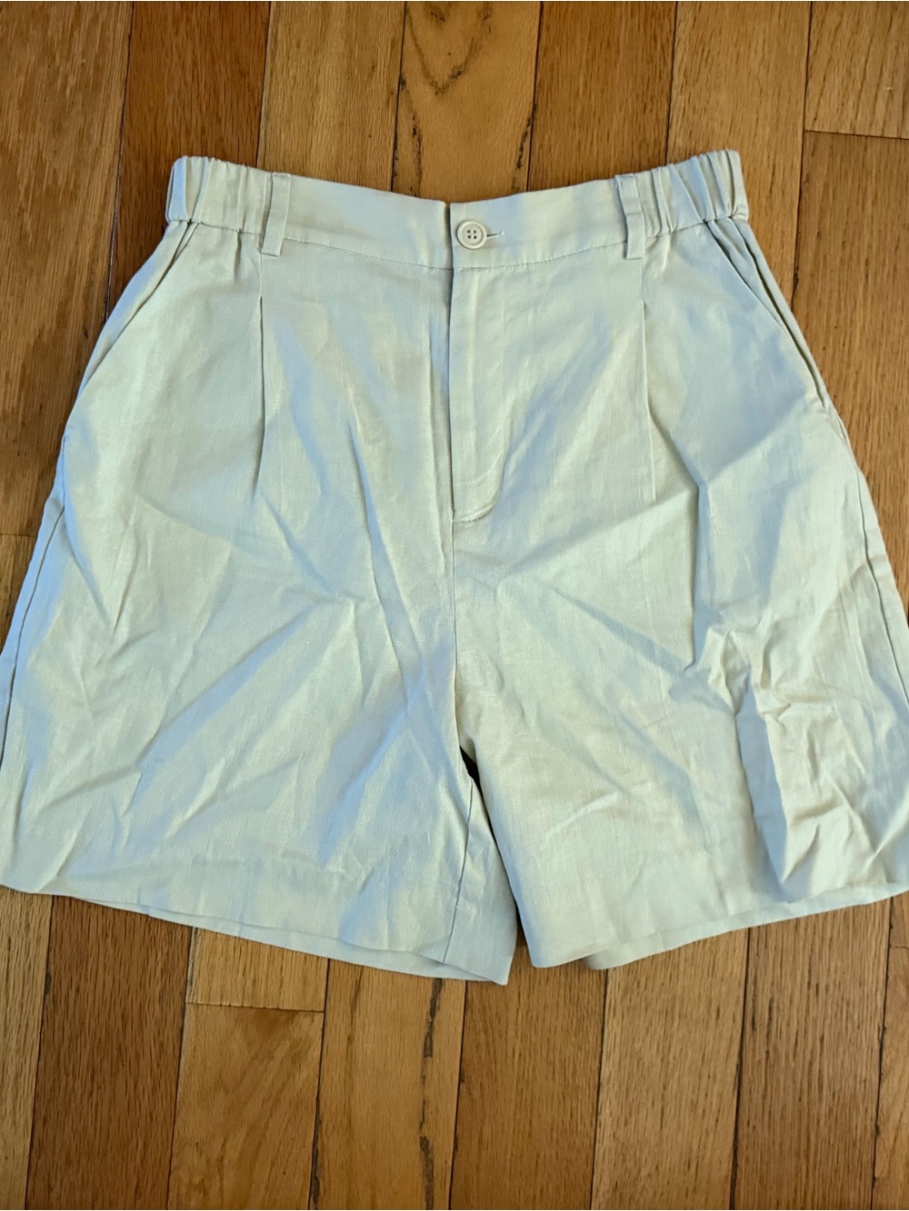 Open Edit Shorts Womens Small Beige Linen Blend High Rise Relaxed Nordstrom